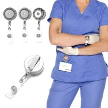 18 мм защелки Выдвижной ID значок цинковый сплав Металл Серебро держатель значков Recoll офисные принадлежности с зажимами NN-707* 10