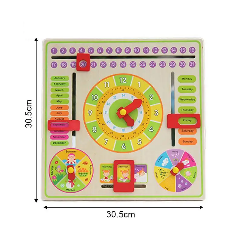 Модные деревянные часы с календарем, Обучающие часы для детей, Обучающие Игрушки для раннего обучения, игрушки для детского сада, игрушки для школьного Кабинета