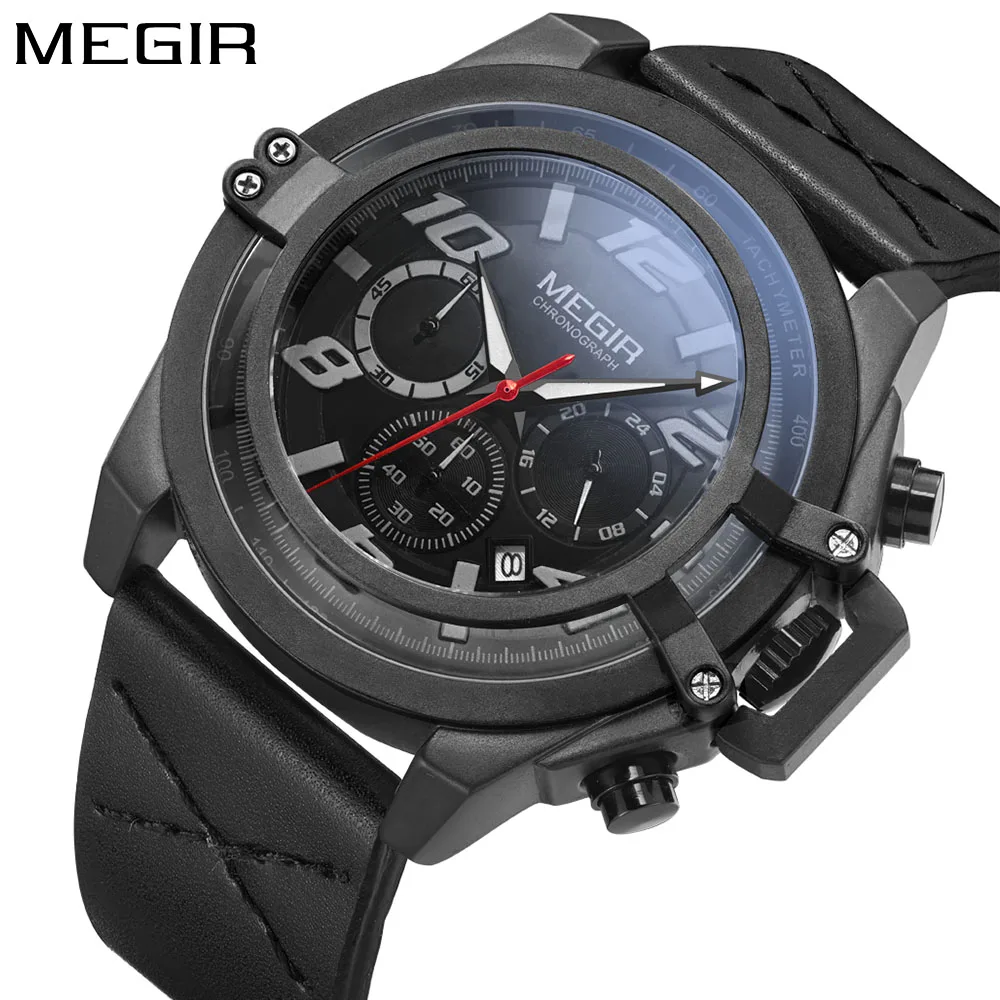 

Megir New Style Luxury Brand Men Military Sport Watches Men's Quartz Clock Waterproof Big Dial Wrist Watch relogio masculino