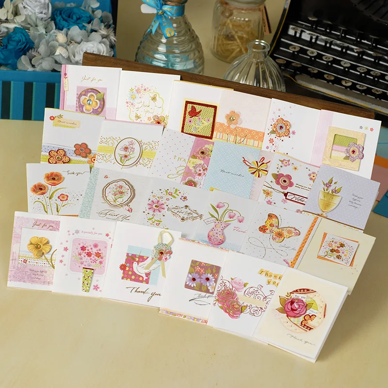 Paper handmade mini greeting cards with envelopes,Wholesale Best Wishes