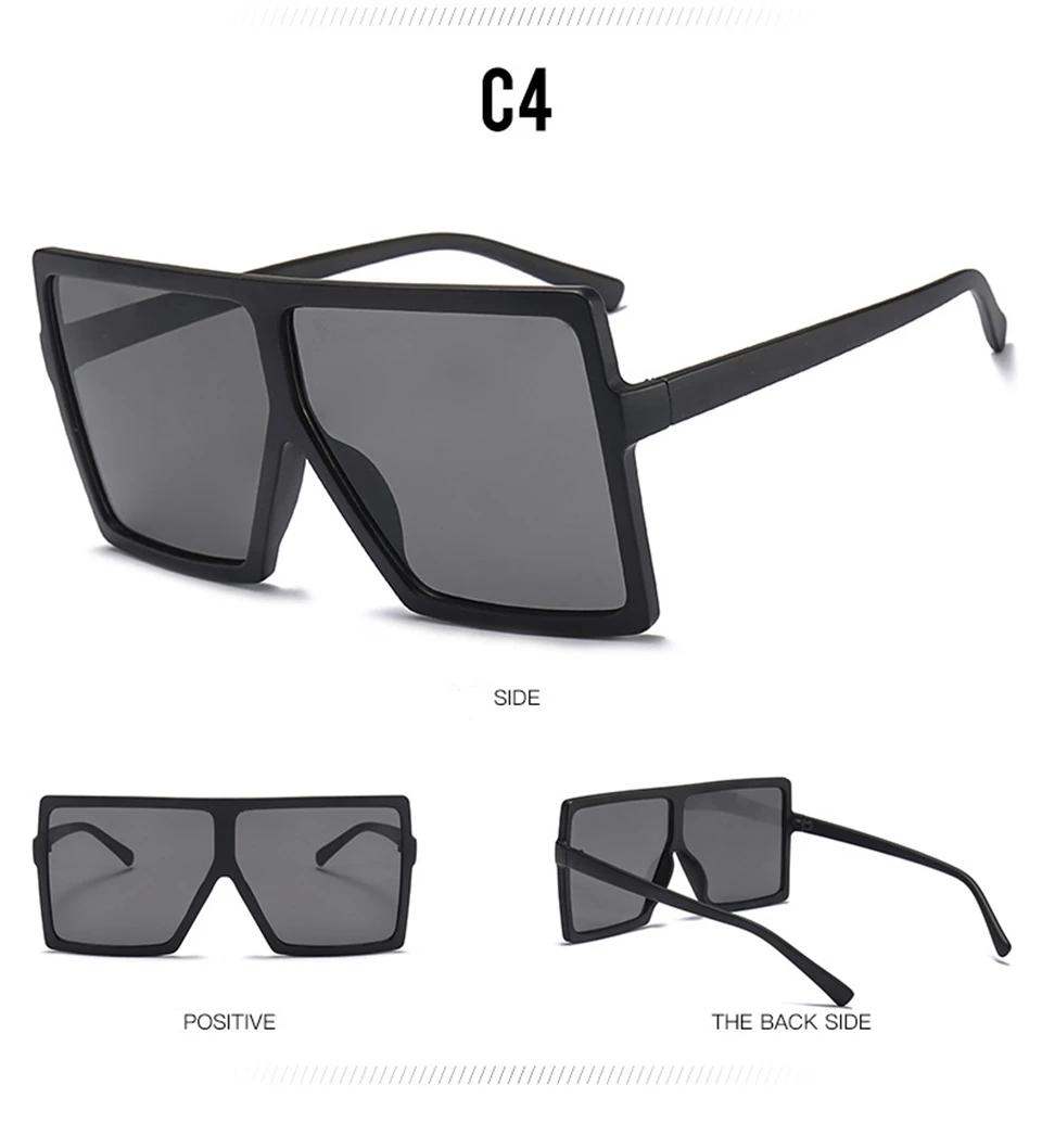 Big Frame Gradient Shades Oversized Sunglasses Square Brand Designer Vintage Women Fashion Sun Glasses Oculos De Sol UV400 (7)