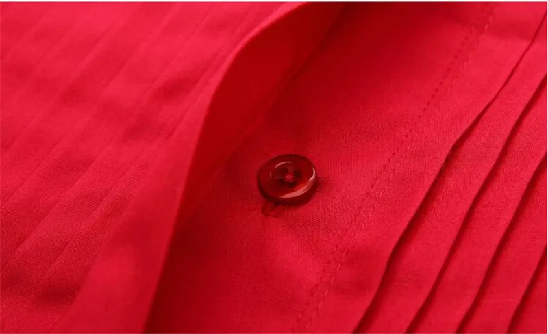Для мужчин Lucky красные хлопковые футболки с длинными рукавами Slim Fit мужской социальной платье в деловом стиле рабочая рубашка мужские деловые рубашки Формальные 4XL