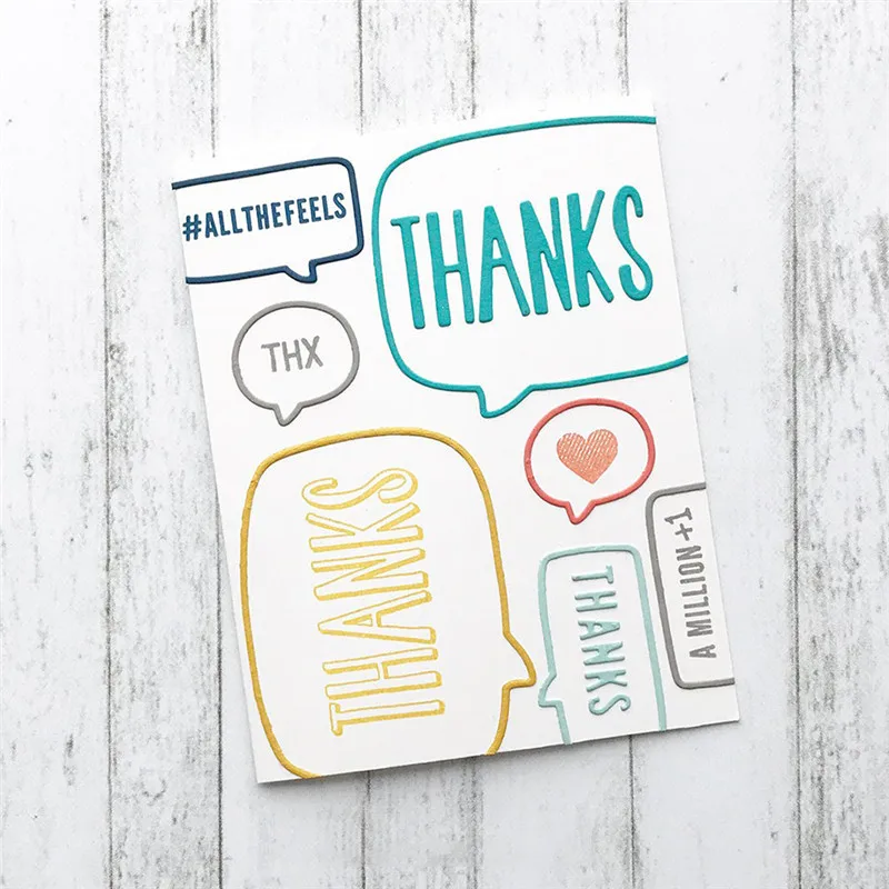 

YaMinSanNiO Greetings Metal Cutting Dies Thanks Dies Scrapbooking for Card Making Album Embossing Stencil Words Die Cut New 2019
