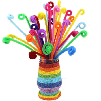 

100Pcs/set Puzzle Craft Colorful Pipe Cleaner Educational Toys Montessori Materials Chenille Children Sticks Handmade DIY Toys