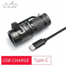На дороге U16 USB фонарик Тип-C USB заряда компактный светодиодный факел маленький миниатюрный на светодиодах CREE 1020lm EDC фонарик (без Батарея)