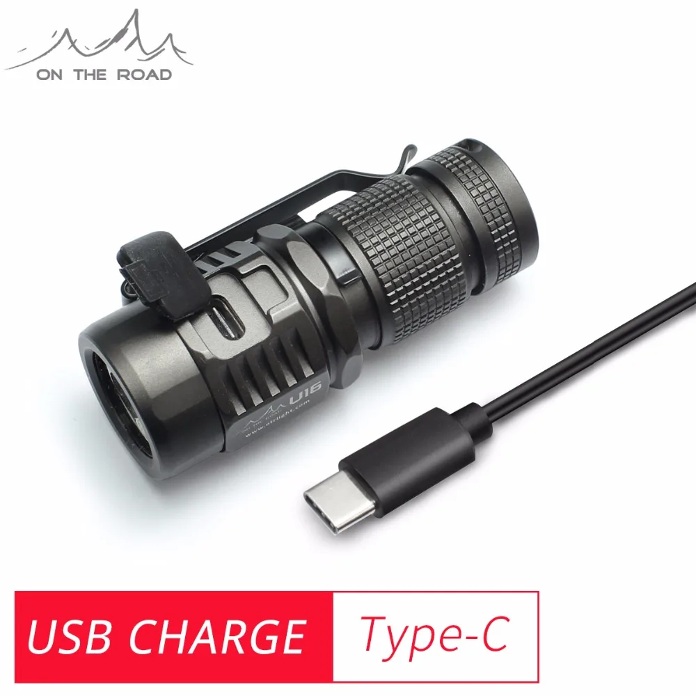  ON THE ROAD U16 USB Flashlight Type-C USB Charge Compact LED Torch Small mini CREE LED 1020lm EDC F - 32847902742