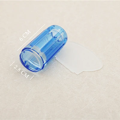 Силиконовая головка для нейл-арта штамп с пластиковым скребком двойная головка и одна головка Мини-нейл-арта штамп для ногтей художественный инструмент LSJ - Цвет: Clear Blue