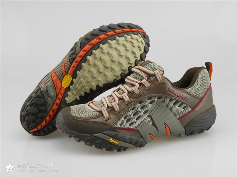 Новое поступление Merrell Мужская Уличная походная обувь, коричневая кожа с сетчатым верхом - Цвет: 1