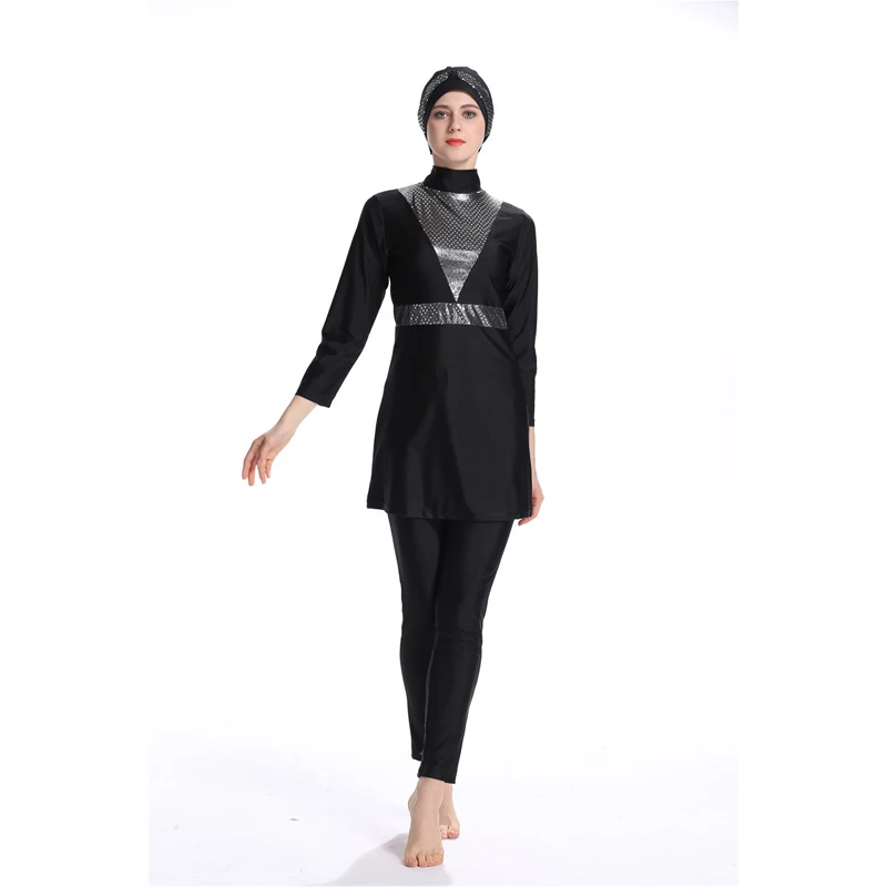 Женский купальник ming костюм исламские шорты пляжные Буркини для женщин плюс размер Burkinis мусульманская одежда для плавания новая однотонная
