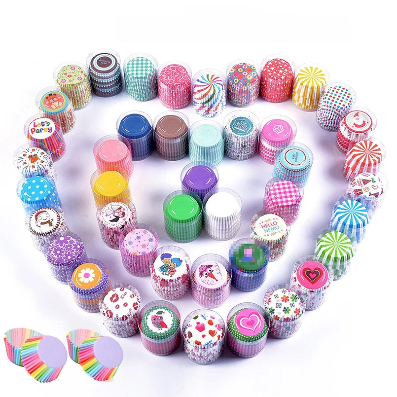 

100PCS/Set Cake Mold Cake Forms Cupcake Liner Baking Box Muffin Cupcake Paper Cups Cup Case Party Tray Cake Kitchen Tool