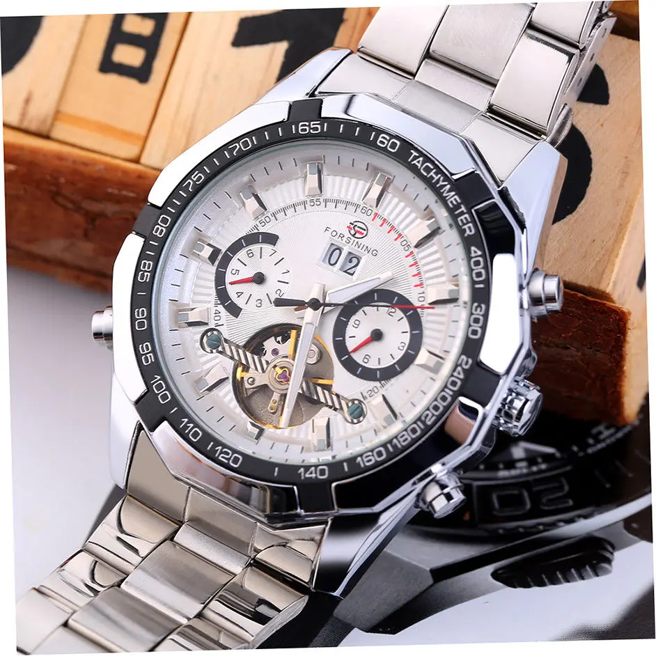 

Retro Auto Movement Men Mechanical Date Display Wristwatch