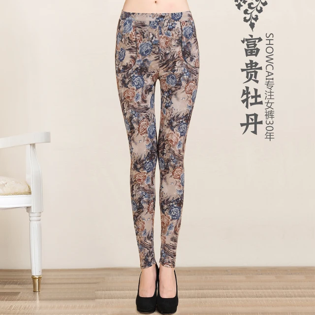 Velvet Warm leggings Autumn Winter Style Women Plus size XXL Printing  Flowers 17 Colors thick women's pants LJ201104