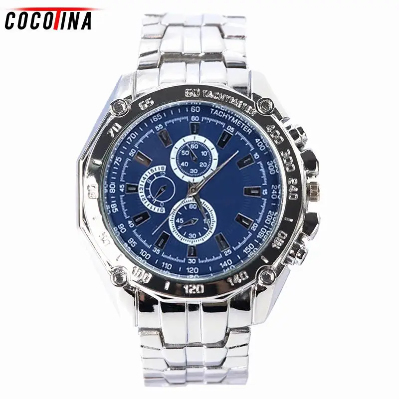 

Fashion Men Luxury Casual Watches Business 3 Eyes Sport Quartz Chronome Watch Men Stainless Steel Quartz Analog Wristwatch Mens