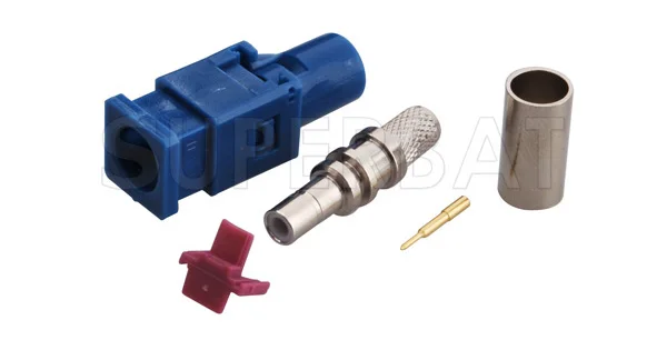 

Superbat 10pcs Fakra crimp plug Male connector for Blue GPS telematics or navigation Fakra Neutral coding for cable RG58 LMR195