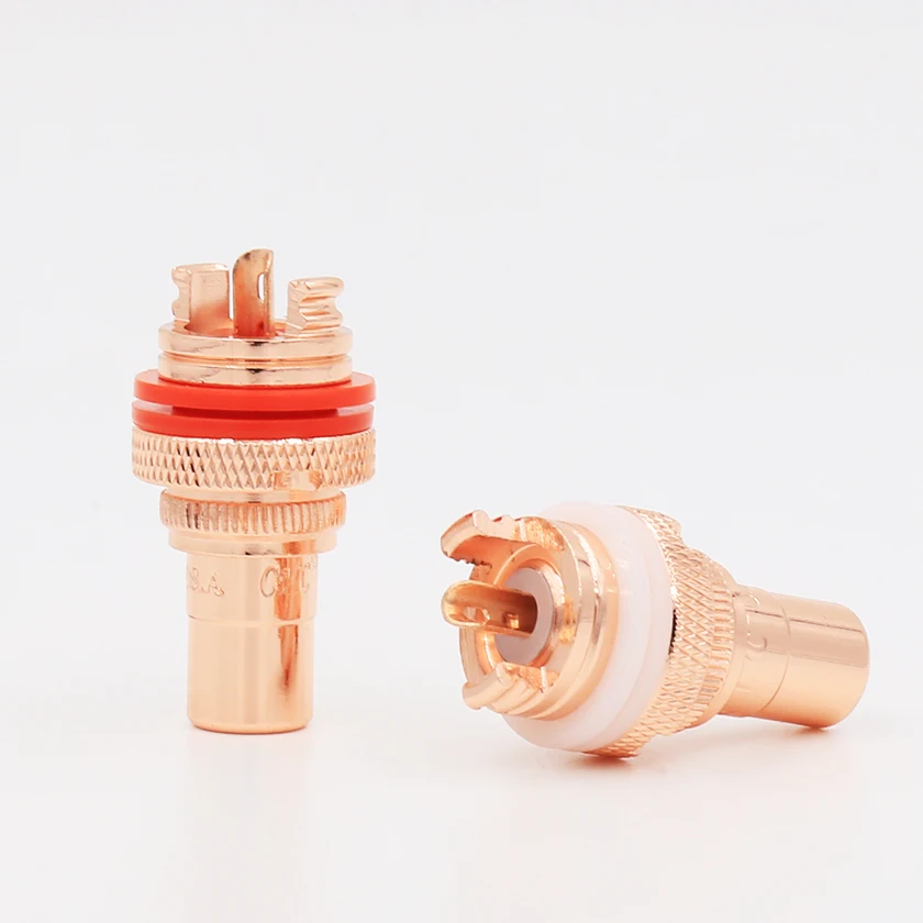 

8pcs high quality red copper plated RCA Socket audio rca jack RCA terminals Amplifier Copper RCA socket Plug