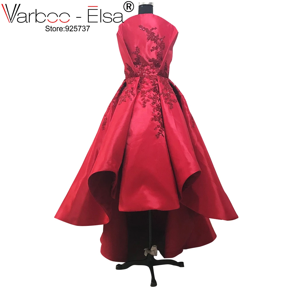 

VARBOO_ELSA beading elegant red long prom dress sleeveless backless a-line appliques evening party gown prom dresses vestido