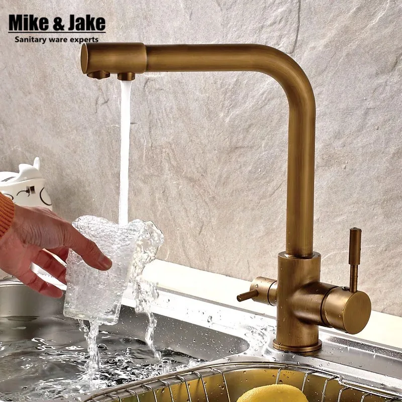 Трехходовой смеситель для кухни античный латунный Смеситель кухни|kitchen faucet|kitchen