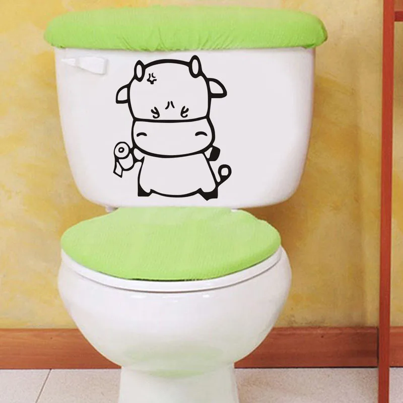 Creative DIY Cute Cartoon Toilet Sticker Wall Decorative Removable PVC