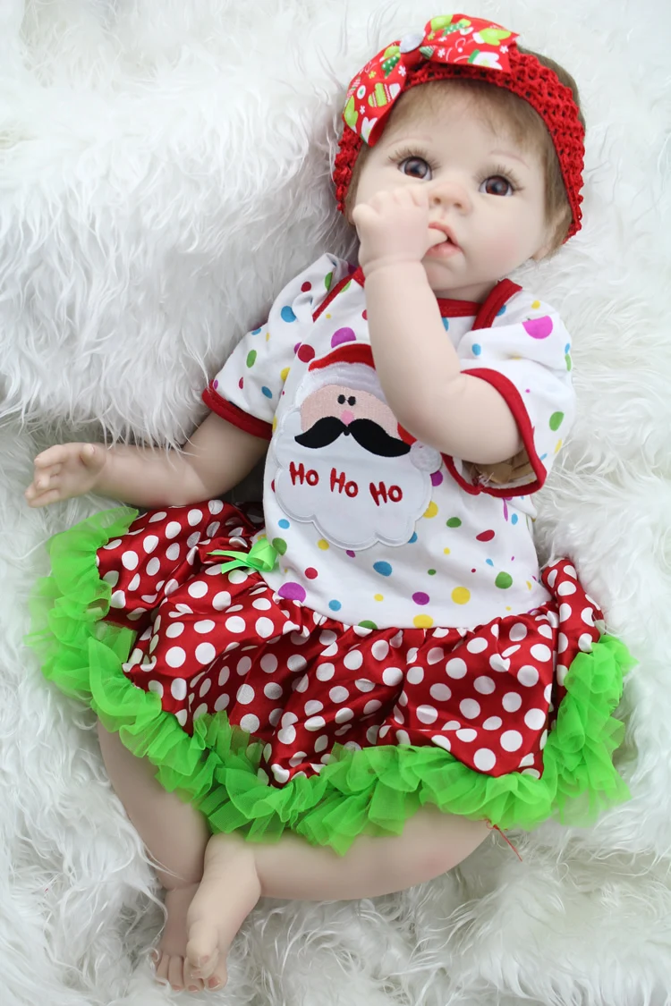 22 inch silicone reborn babies Doll Soft  Girls Christmas Gift Baby Toys Birthday Gifts Juguetes LifeLike bonecas  kids toys