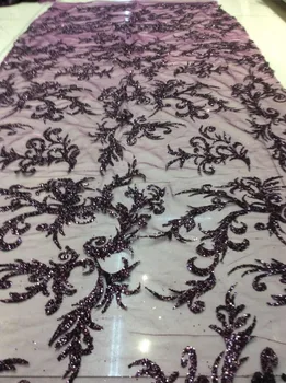 

sparkly african sequins tulle mesh fabric S187504 glued glitter sequins lace fabric for party dress