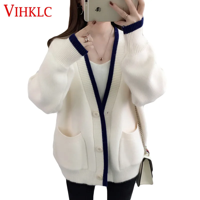 Sweater Coat Women's Cardigan Lazy Wind Sweater Autumn Winter Loose Korean Version 2018 New Wild Casual Sweaters Coat X322 Sweater Coat Women's Cardigan Lazy Wind Sweater Autumn Winter Loose Korean Version 2018 New Wild Casual Sweaters Coat X322