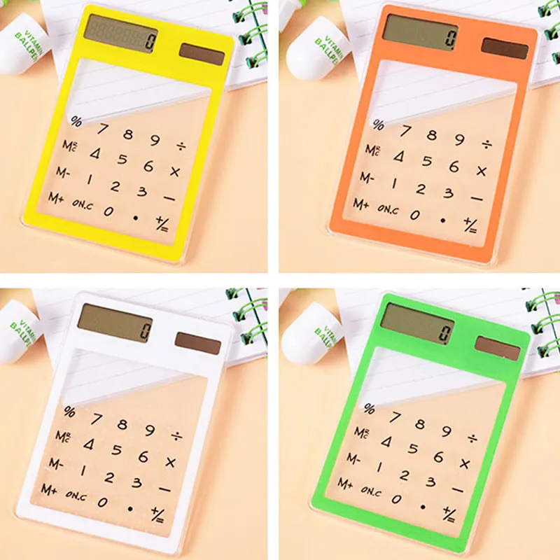 

KEMBONA Ultra Slim Mini Transparent Solar Powered Calculator LCD Touch Screen 8 Digital