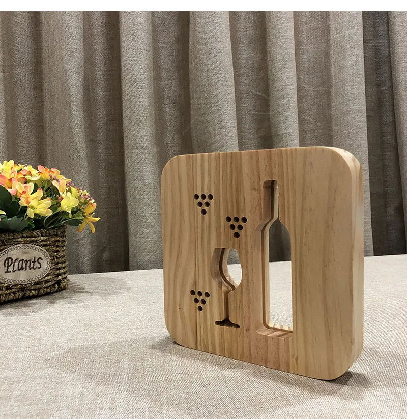 3D Wooden Night Light Glass Bottle Hollow Design USB Power LED Warm Night Lights For Bedroom Bar Cafe Home Decoration Lighting (2)