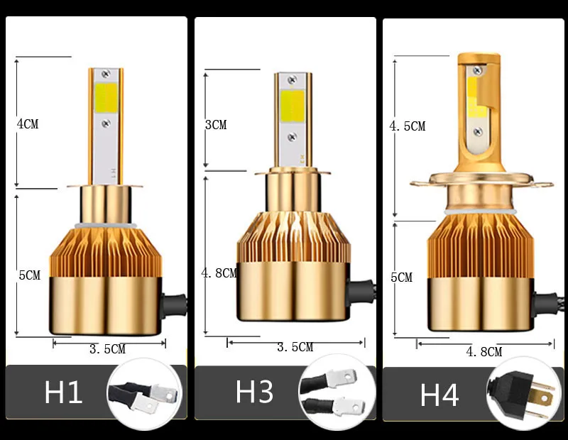 AILEO двойной цвет фар автомобиля H1 Led H3 H4 H7 H1 Led 3000 K 6000 K 10000LM H8 H9 H11 HB3 9005 HB4 9006 9012 авто фары