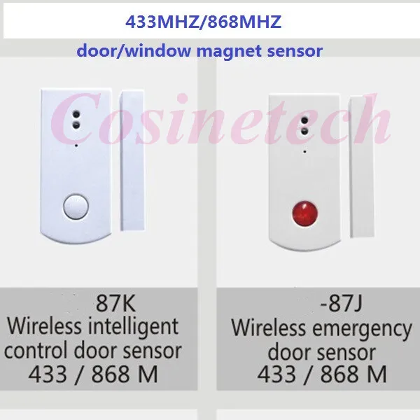 

10 PCS FSK 868MHZ door/window magnet sensor for home security alarm system,ASK 433MHZ door contact detector for alarm system