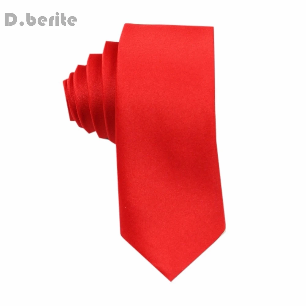 Красный Насыщенный Обычная стройный галстук шелковые галстуки Для мужчин Галстук Свадьба Жених SK13