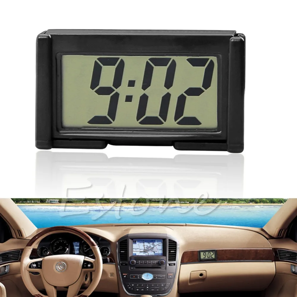 

Car Auto Interior Dashboard Desk LCD Screen Digital Clock Self-Adhesive Bracket