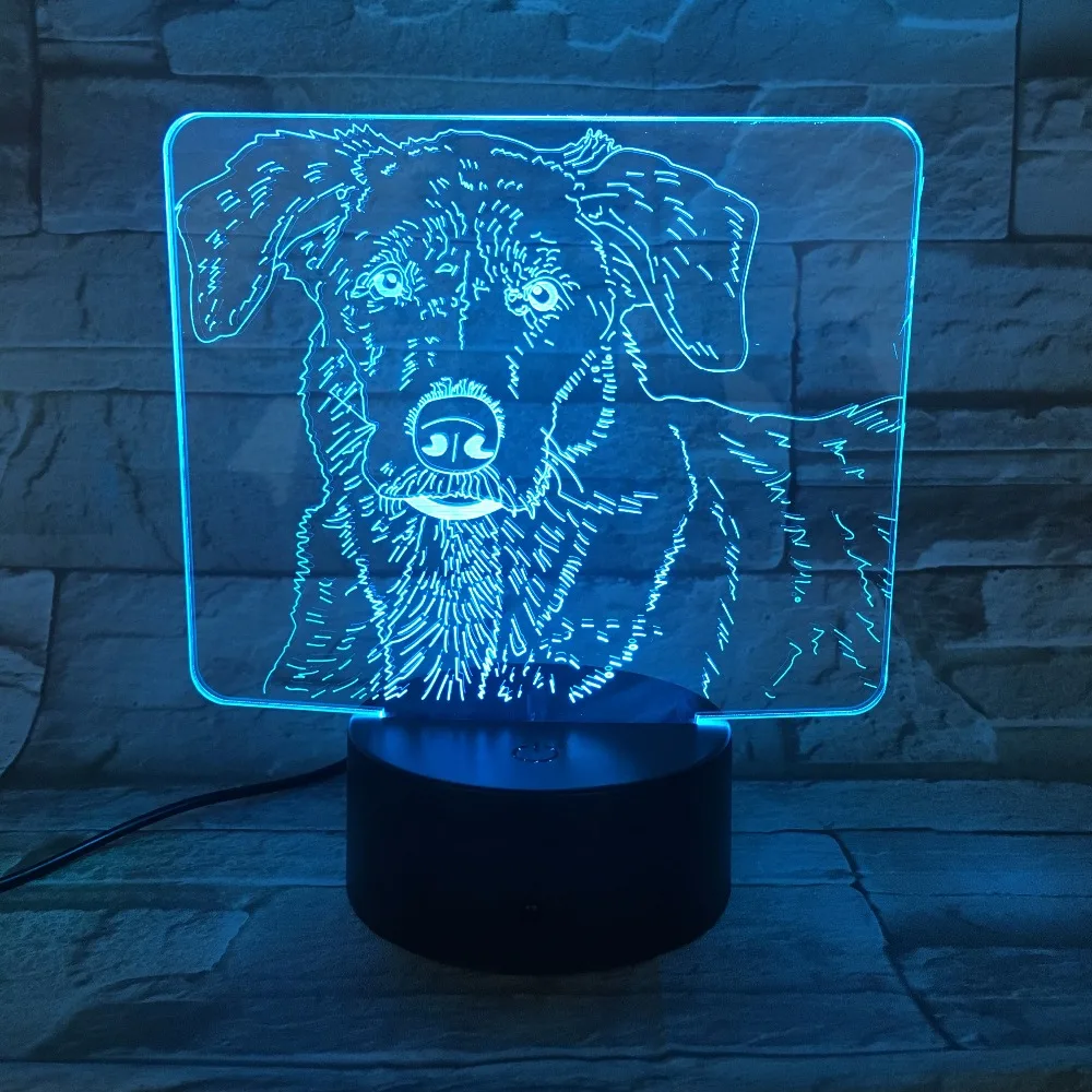 3D LED Cute Labrador Dog Night Light Baby Animal Lights Table Lamps For