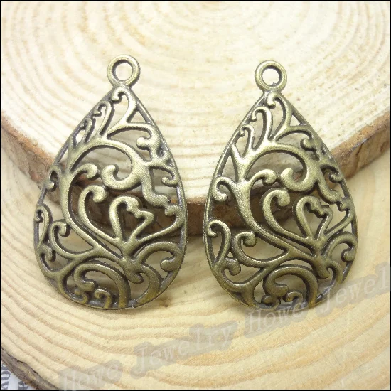 

Wholesale 60 pcs Vintage Charms Flower Pendant Antique bronze Fit Bracelets Necklace DIY Metal Jewelry Making