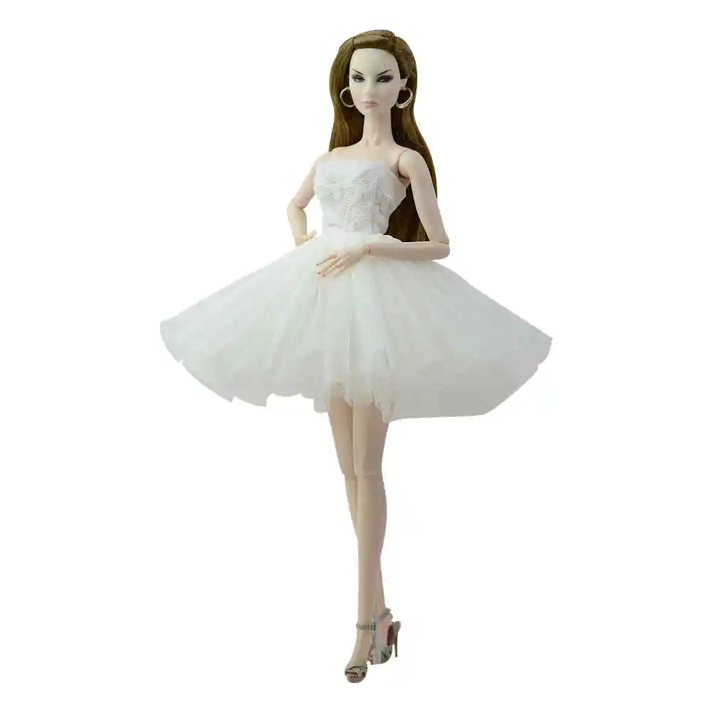 NK/; один комплект; Короткое свадебное платье принцессы; благородное элегантное праздничное платье для куклы Барби; Модная Кукла для девочек; лучший подарок; JJ - Цвет: F