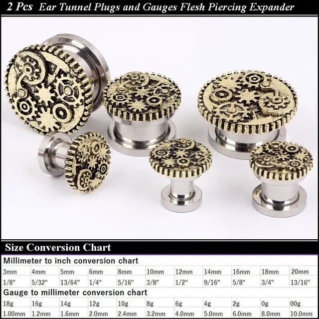 Body Jewelry Gauge Conversion Chart