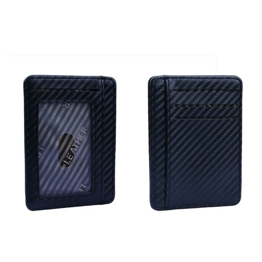 IKSYBOB Лидер продаж тонкий карбоновый кошелек держатель для карт чехол Карманный кожаный RFID блок держатель для денег мужской зажим для карт кошелек