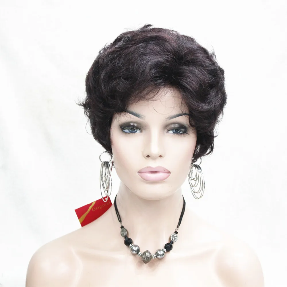 

Women's Short Top Quality Synthetic Hair Wigs Brown wigs free shipping