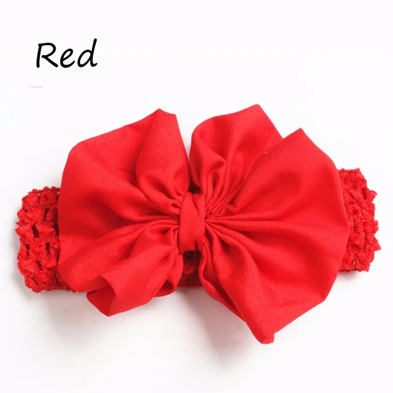Big Bow Headbands Elastic Headwear Chiffon Toddler Hairband Girls Hair Rope Kids Hair Bands Hollow Hair Accesories Free Shipping (7)