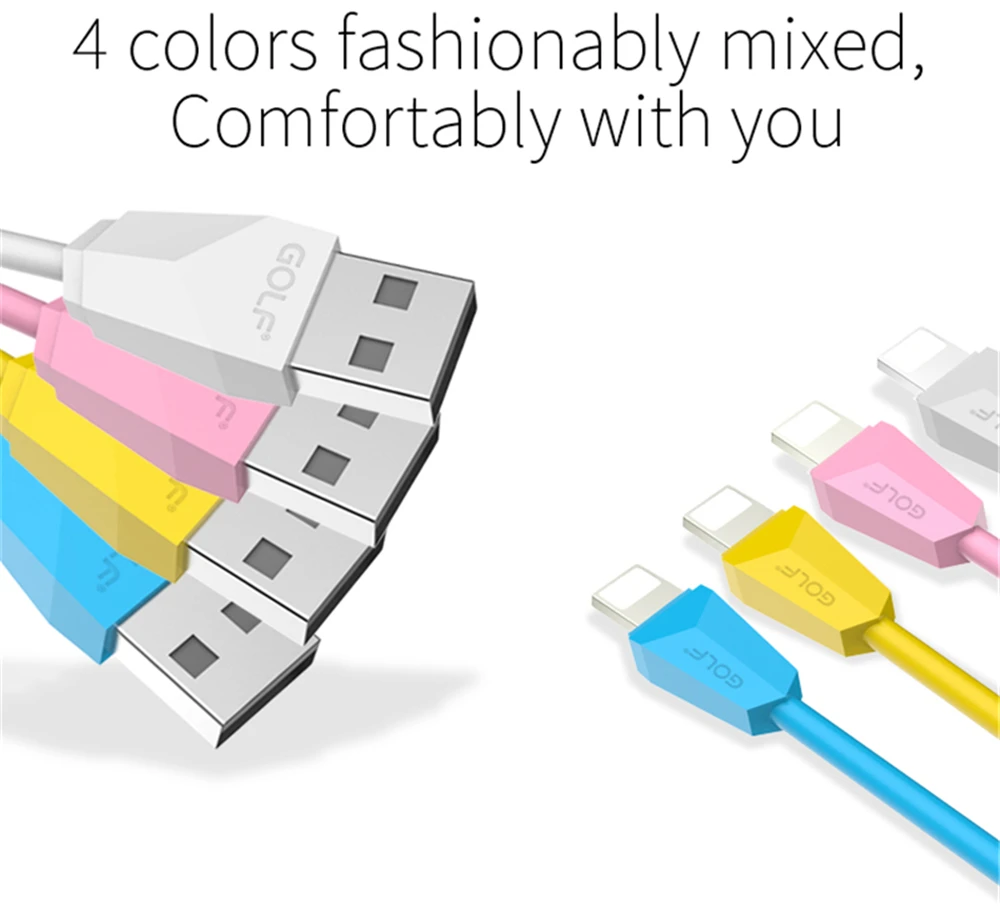 GOLF 1 м USB кабель для зарядки и синхронизации данных для iPhone 5S 5 6S 6 7 8 Plus Быстрая зарядка USB кабель для iPhone X XS Max XR SE Кабели для телефонов
