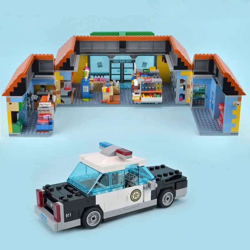 

Lepin 16005 The Simpsons Bart Homer/ Lepin 16004 the Kwik-E-Mart Building Block Bricks Compatible Legoinglys 71016 71006 for Boy