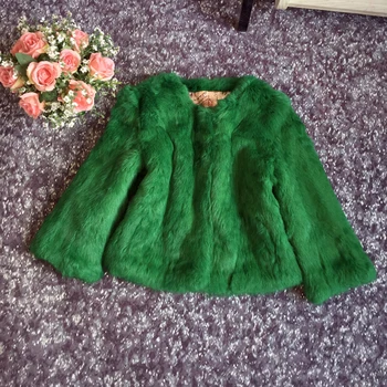 

Plus size S - 6XL whole skin natural rabbit fur coats outerwear women candy color sweet real fur jackets 2019 autumn winter