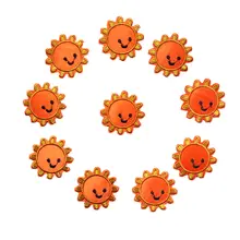 10 шт. мини оранжевый Солнечный цветок улыбка вышитые для аппликации, шитья железо на значках для платья джинсы рубашка DIY Аппликации Ремесло украшения