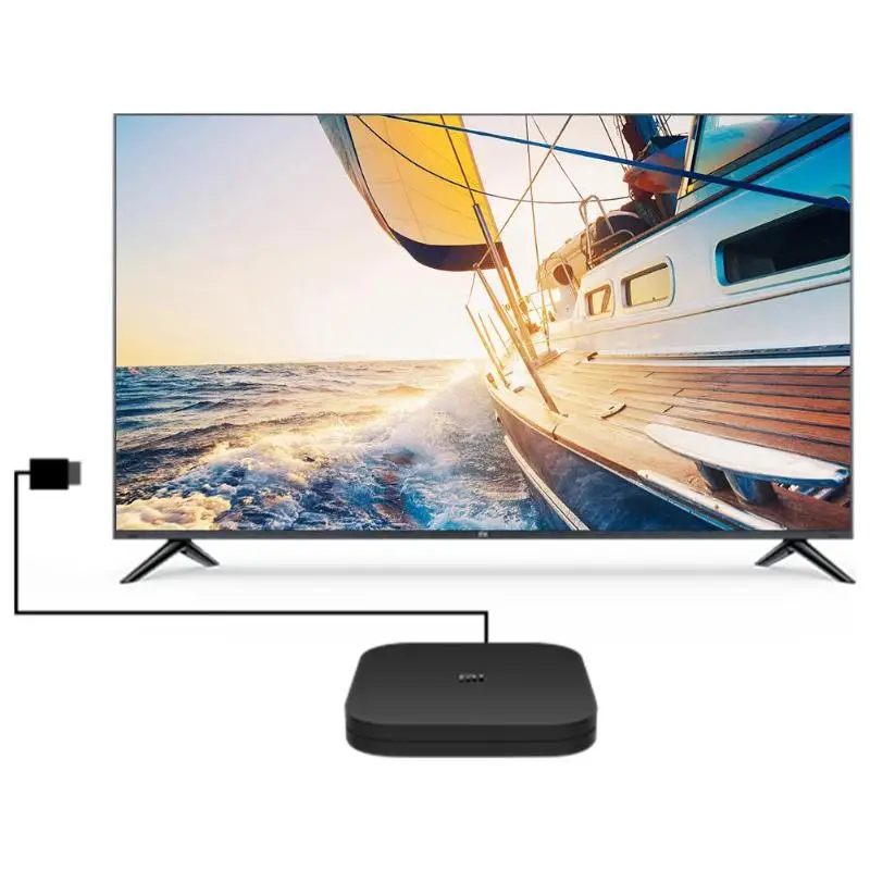 Xiaomi Mi ТВ коробка S Smart 4K со сверхвысоким разрешением Ultra HD, 2G 8G Android 8,1 WI-FI Google Cast Netflix Media Player IPTV Set-top BOX 3 штепсельная вилка европейского стандарта