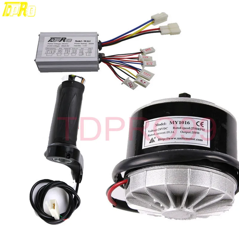 

Original TDPRO 350W 24V Watt Motorcycle Brush Motor Electric kit Bicycle Go Kart Scooter Controller Box+Throttle Twist Grip