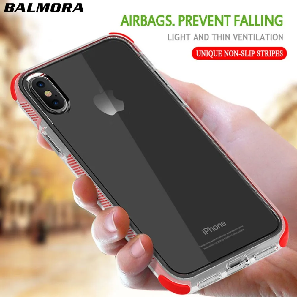 BALMORA Armor Transparent Phone Case For iPhone 6 6s 7 8 plus X Shockproof Protect Soft TPU Clear Cases | Мобильные телефоны и
