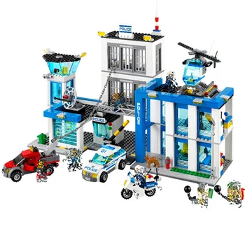 

Bela 10424 890Pcs City Police Station motorbike helicopter building blocks educational toys for Kids gifts Compatible With Toys