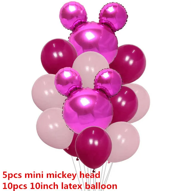 1 компл. Микки фольгированные шары в форме головы Минни розовый серебряный 1" латексный шар для темы вечерние день рождения Свадебный Декоративный Шар