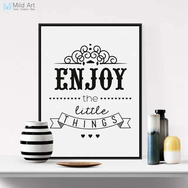 Black White Vintage Retro Motivational Enjoy Quotes Typography ... Black White Vintage Retro Motivational Enjoy Quotes Typography ...