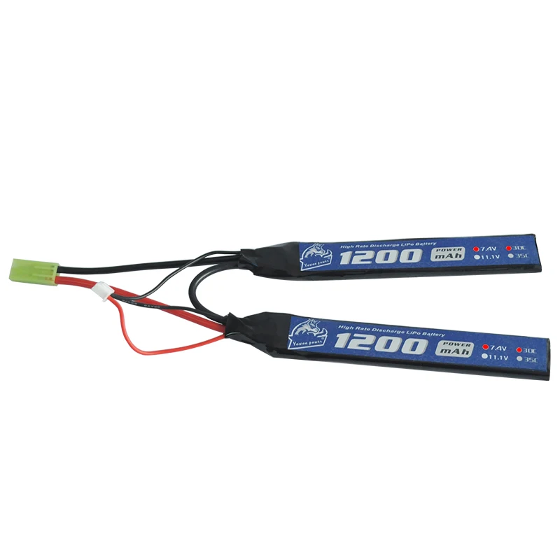 

YOWOO POWER RC Lipo 2S AKKU Bateria Airsoft Gun Model 7.4V 1200mAh 30C with Mini Tamiya - AK Type For Remote Control Toys model