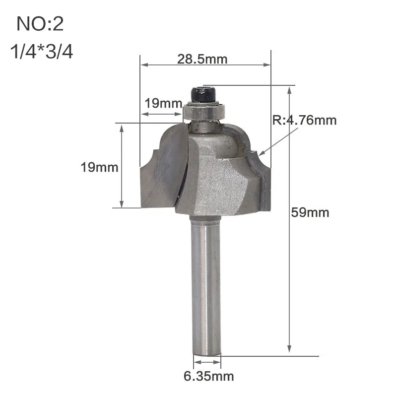 1 шт. 1/" 1/2" хвостовик двойной Римский Ogee окантовка древесины фрезы с верхним подшипником C3 Карбид Деревообрабатывающие инструменты дешевая цена - Длина режущей кромки: NO 2